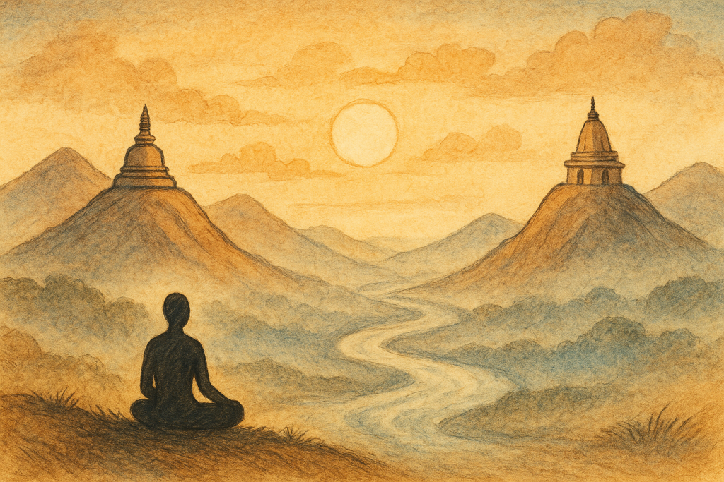Stupa Buddhista e Tempio Hindu