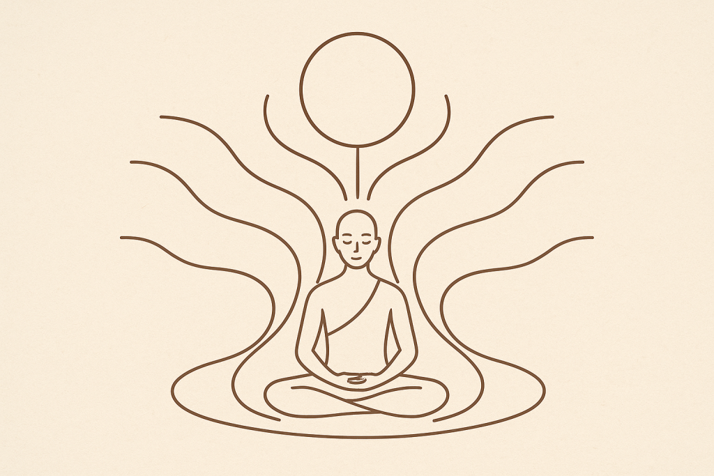 illustrazione astratta dei 4 yoga marga
