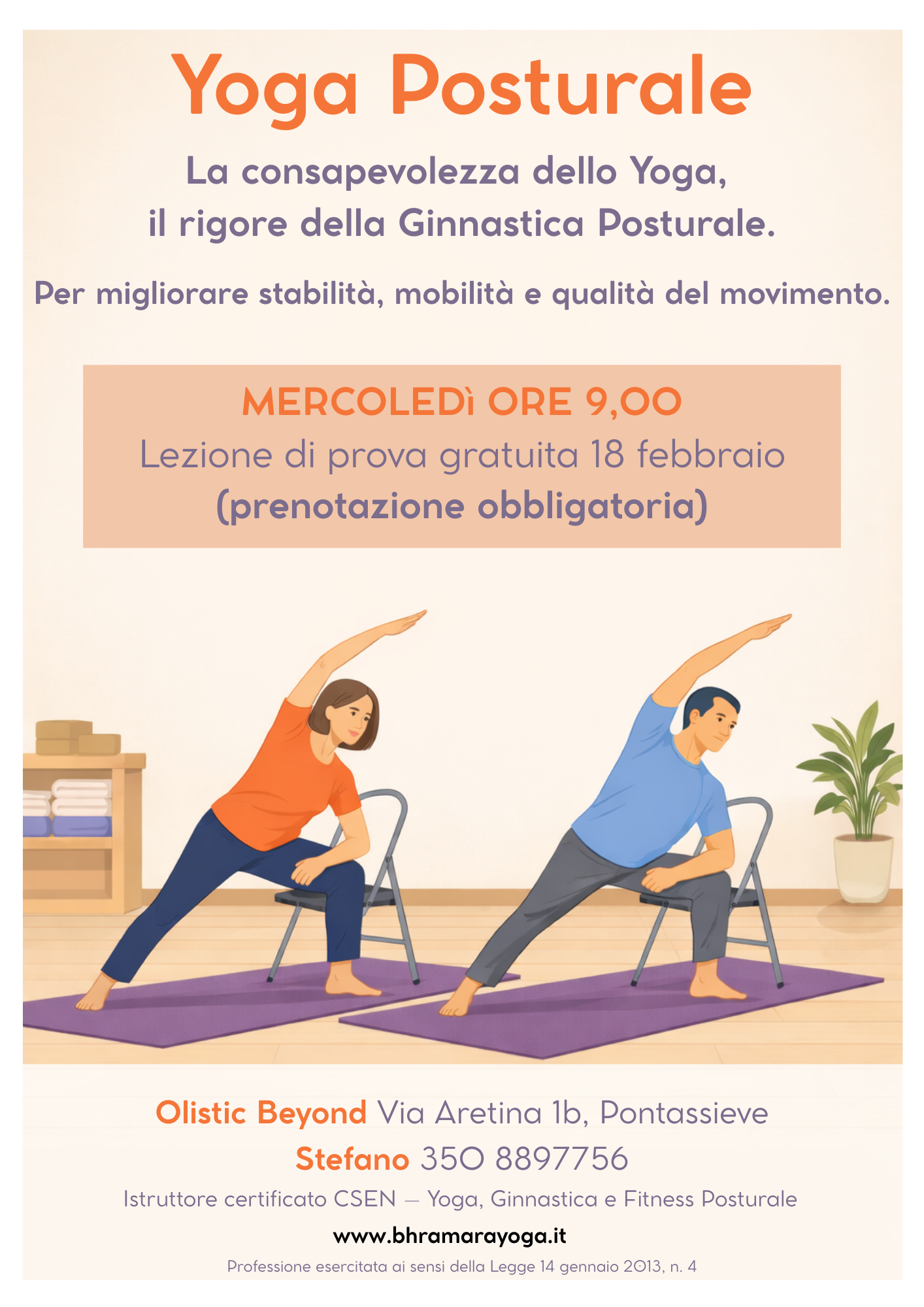 locandina yoga posturale a pontassieve firenze sud